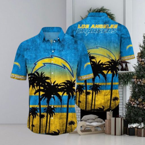Los Angeles Chargers Logo Coconut Tropical Hawaiian Shirt Beach Gift For Fans