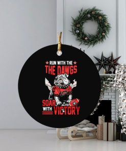 georgia bulldogs run with the dawgs soar with victory ornament Circle