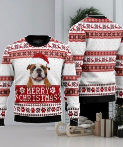 Merry Christmas Bulldog Christmas Gift Ugly Christmas Sweater Xmas Holiday