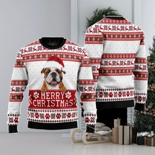 Merry Christmas Bulldog Christmas Gift Ugly Christmas Sweater Xmas Holiday