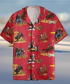 Rodeo Pattern Horse Racing Hawaiian Shirt