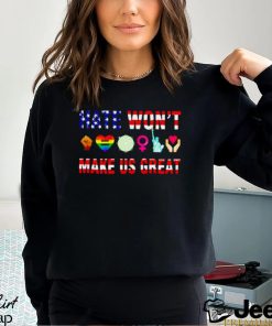 hate won’t make us great Usa flag lgbt shirt