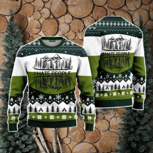 Camping I Hate People Christmas Unisex Ugly Sweater