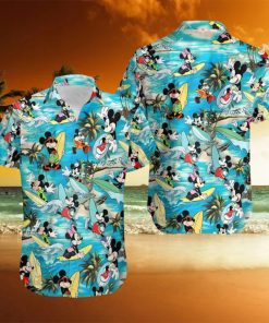 Disney Mickey Mouse Walking On Beach Hawaiian Shirt