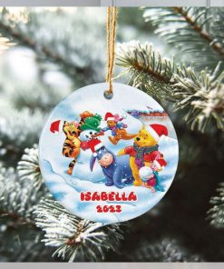 Personalized Eeyore Disney Christmas Ceramic Ornament, Gift For Family