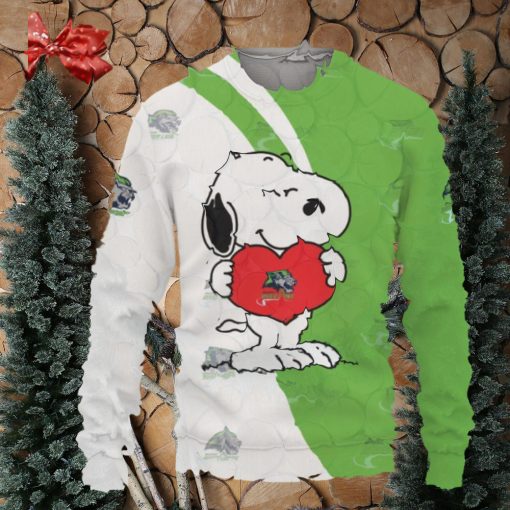 iagara River Lions Snoopy Cute Heart American Sports Team Knitted Christmas 3D Sweater Gift Holidays