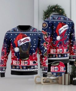 Atlanta Braves 2023 World Series Champions Ho Ho Ho 3D Ugly Christmas Sweater 3D Printed Men And Women Holiday Gift