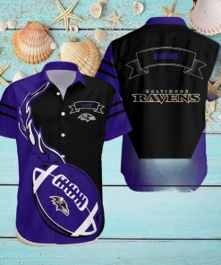 Baltimore Ravens NFL Flame Ball Hawaiian Shirt