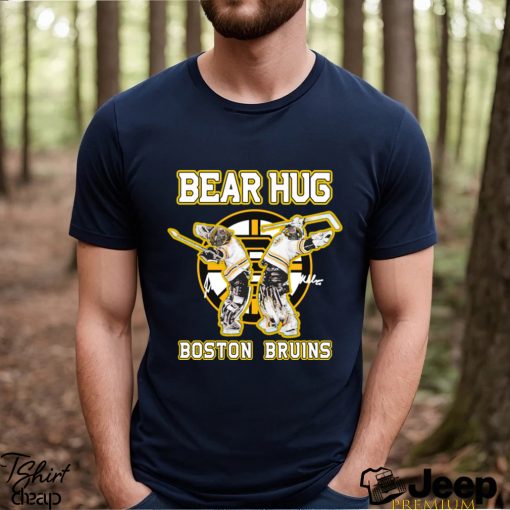 jeremy swayman linus ullmark bear hug boston bruins signatures shirt T Shirt