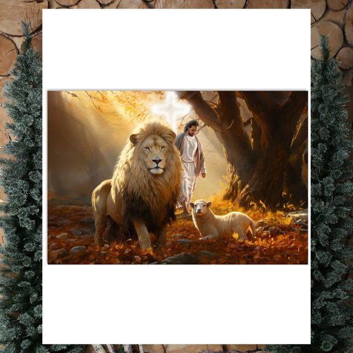 js lion sheep Horizontal Poster