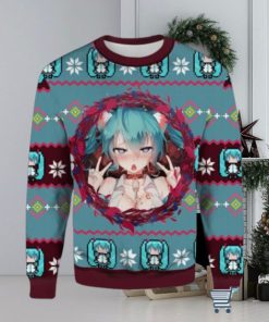 Ahegao Hatsune Miku Ugly Christmas Sweater