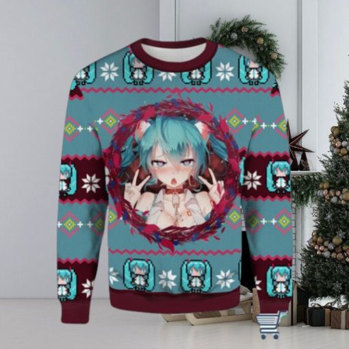 Ahegao Hatsune Miku Ugly Christmas Sweater