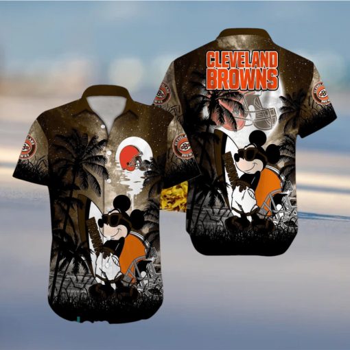 Cleveland Browns NFL Team Logo Baby Yoda Hawaiian Shirt