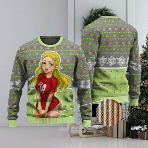 Ahegao Princess Zelda Art Ugly Xmas Sweater
