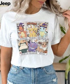 Pocket Monster Tarrot Card Halloween Shirt, Pikachu Eevee Snorlax Squirtle Halloween Shirt