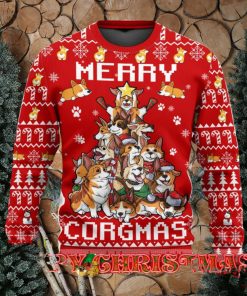 Funny Corgi Merry Corgmas Ugly Christmas Sweater For Men & Women