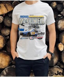 Official Michael McDowell Checkered Flag Sports 2023 Verizon 200 at the Brickyard Race Winner T Shirt