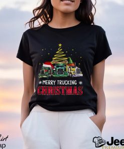 Merry Trucking Christmas Three Truck Wearing Hat Classic T Shirt