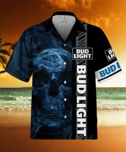 Bud Light Hawaiian Shirt Smoke Skull Beer Lovers Gift