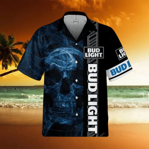 Bud Light Hawaiian Shirt Smoke Skull Beer Lovers Gift