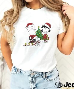 lucy Van Pelt And Woodstock Santa Merry Christmas T shirt