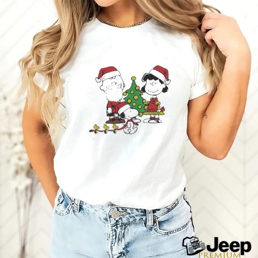 lucy Van Pelt And Woodstock Santa Merry Christmas T shirt