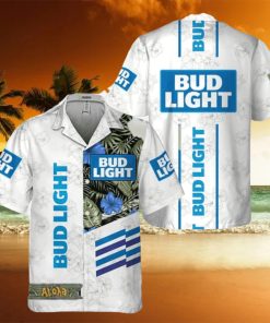 Bud Light White Tropical Flower Hawaiian Shirt For Men And Women Gift Hawaiian Beer
