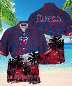 Los Angeles Angels MLB Palm Tree Pattern Full Print Hawaiian Shirt