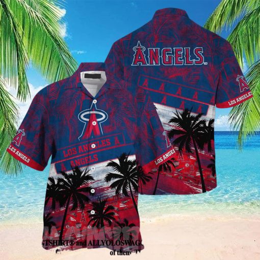 Los Angeles Angels MLB Palm Tree Pattern Full Print Hawaiian Shirt