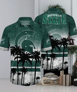 Michigan State Spartans Logo Coconut Tropical Hawaiian Shirt Beach Gift For Fans