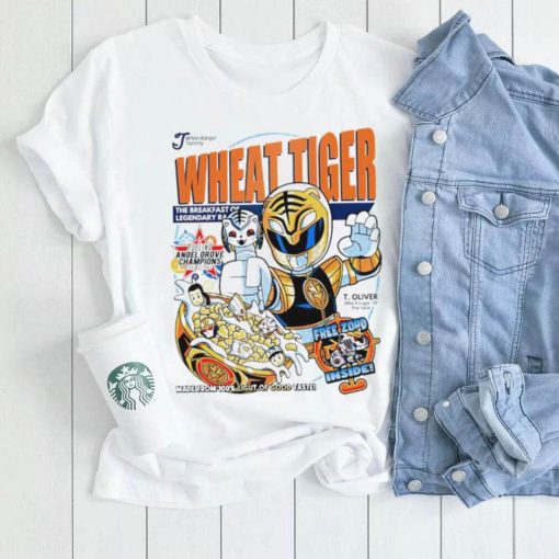 mighty morphin power rangers white ranger tommy oliver wheat tiger the breakfast of legendary rangers shirt shirt trang