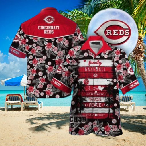 mlb cincinnati reds family baseball team spirit gift for summer lovers hawaiian shirt