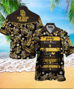 mlb san diego padres tropical flower pattern all over print hawaiian shirt