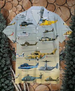 Helicopter Globe Military Collection Hawaiian Shirt
