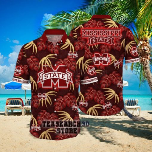 ncaa mississippi state bulldogs palm leaves beach lovers gift hawaiian shirt