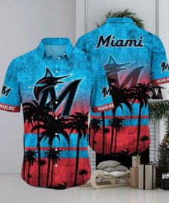 Miami Marlins MLB Logo Coconut Tropical Hawaiian Shirt Beach Gift For Fans