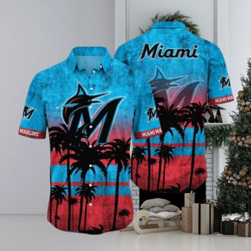 Miami Marlins MLB Logo Coconut Tropical Hawaiian Shirt Beach Gift For Fans