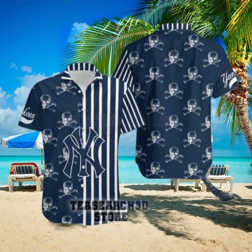 new mlb new york yankees skull pattern danger for halloween hawaiian shirt