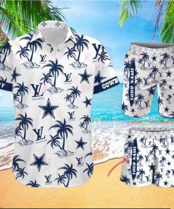 nfl dallas cowboys louis vuitton logo pattern hawaiian shirt shorts 1 SFCq2