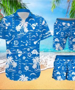 nfl los angeles chargers gucci logo pattern hawaiian shirt shorts 1 wQI9t (1)