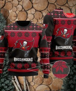 nfl tampa bay buccaneers snowflake red black ugly christmas sweater