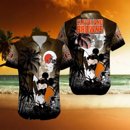 Cleveland Browns NFL Team Logo Baby Yoda Hawaiian Shirt