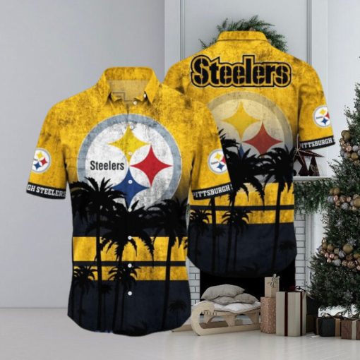 Pittsburgh Steelers Logo Coconut Tropical Hawaiian Shirt Beach Gift For Fans