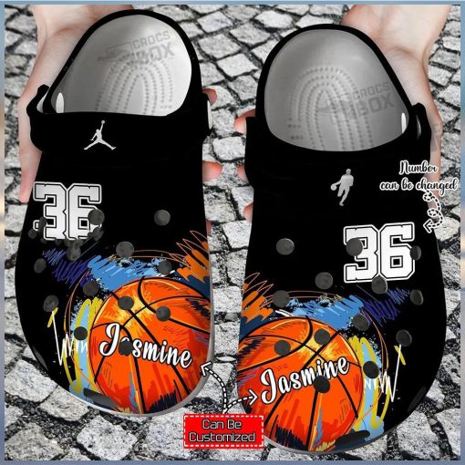 Custom Number Basketball Colorful Crocs