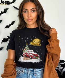 official giraffe red car in the snow christmas tree t shirt Every shirt den dai dien