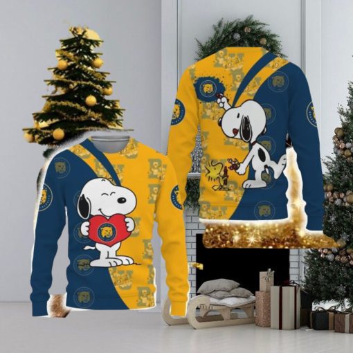 on Bobcats Snoopy Cute Heart American Sports Team Funny 3D Sweater For Men And Women Gift Christmas