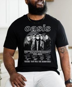 Oasis 33rd Anniversary 1991 2024 Thank You For The Memories Signatures Shirt