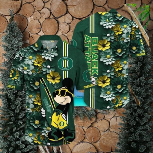 Oregon Ducks Hawaiian Shirt Mickey Love Surfing Trending Summer Gift