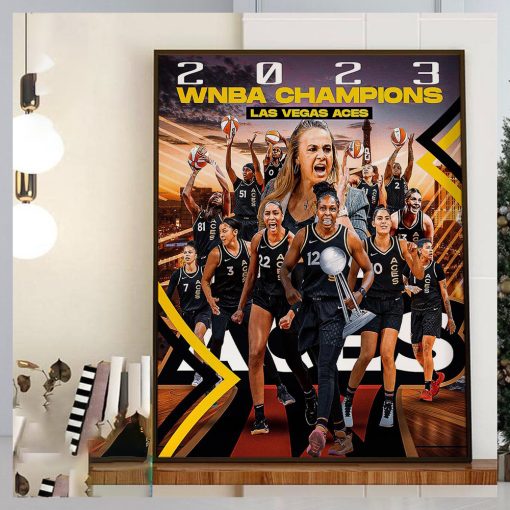 Aja Wilson Kelsey Plum And The Las Vegas Aces Are Back To Back 2023 WNBA Champions Home Decor Poster Canvas