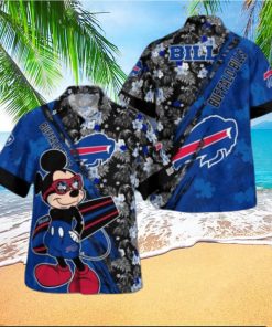 Buffalo Bills Mickey Mouse Floral Short Sleeve Hawaii Shirt